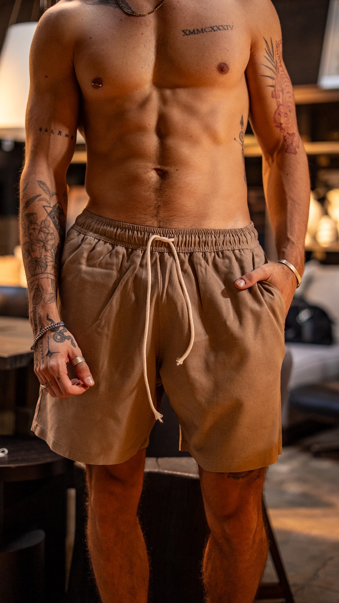 Short de Lino · Tierra