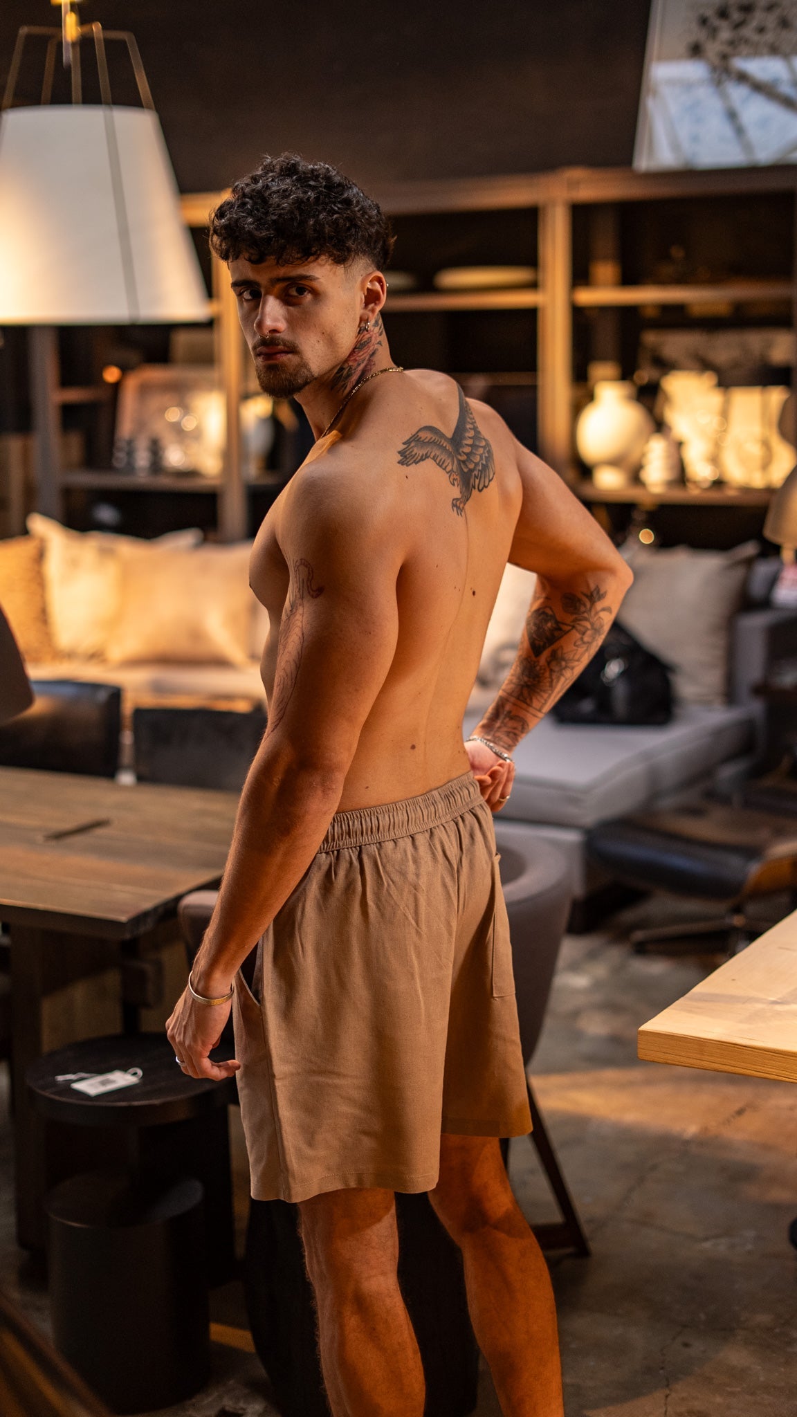 Short de Lino · Tierra