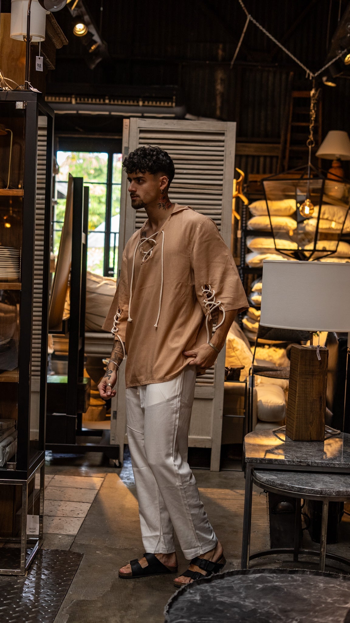 Camiseta de lino con soga Sahara