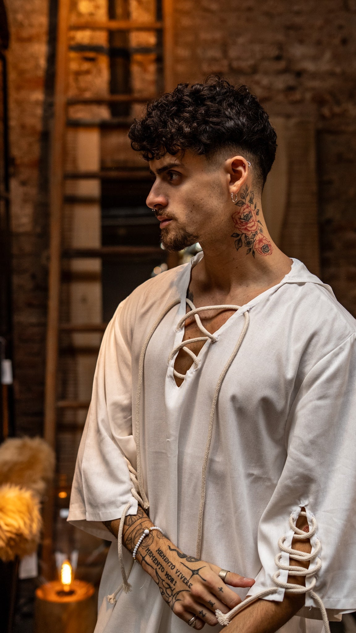 Camiseta de lino con soga White Eagle