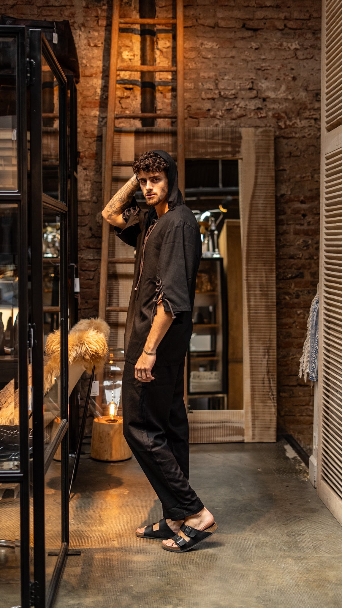 Camiseta de lino con soga Black Snake