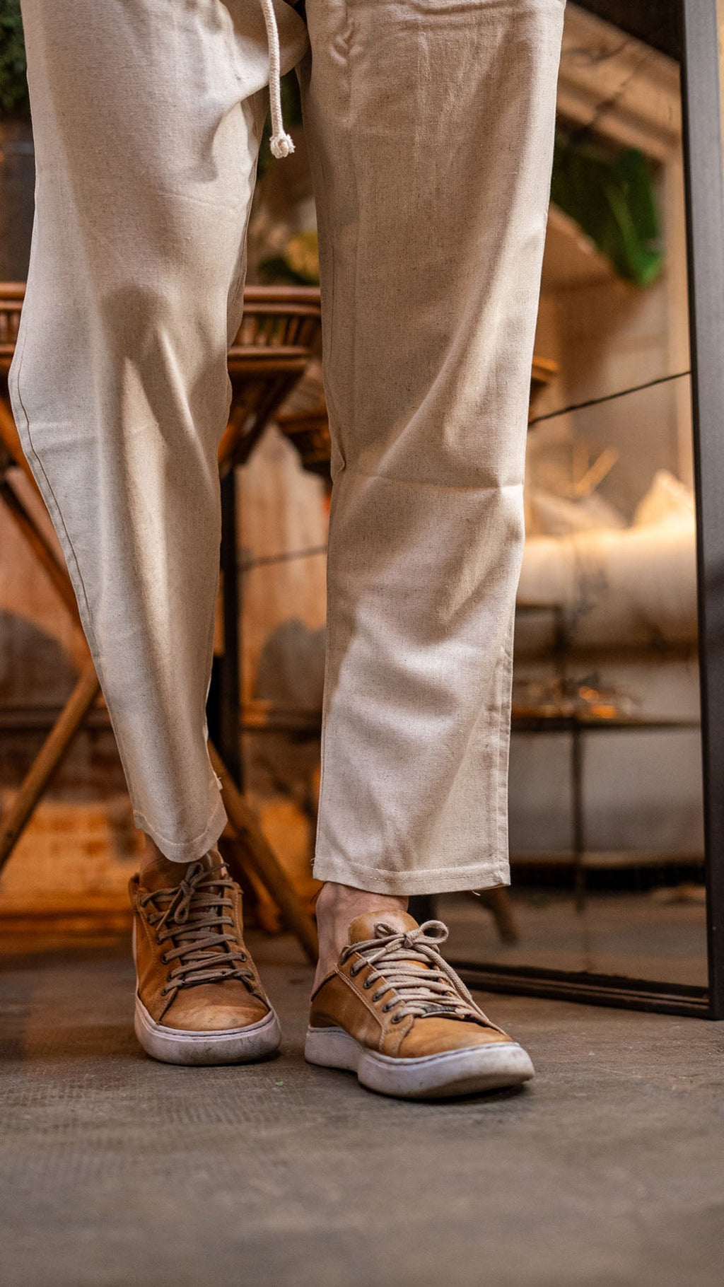 Pantalón de Lino Crudo · Recto