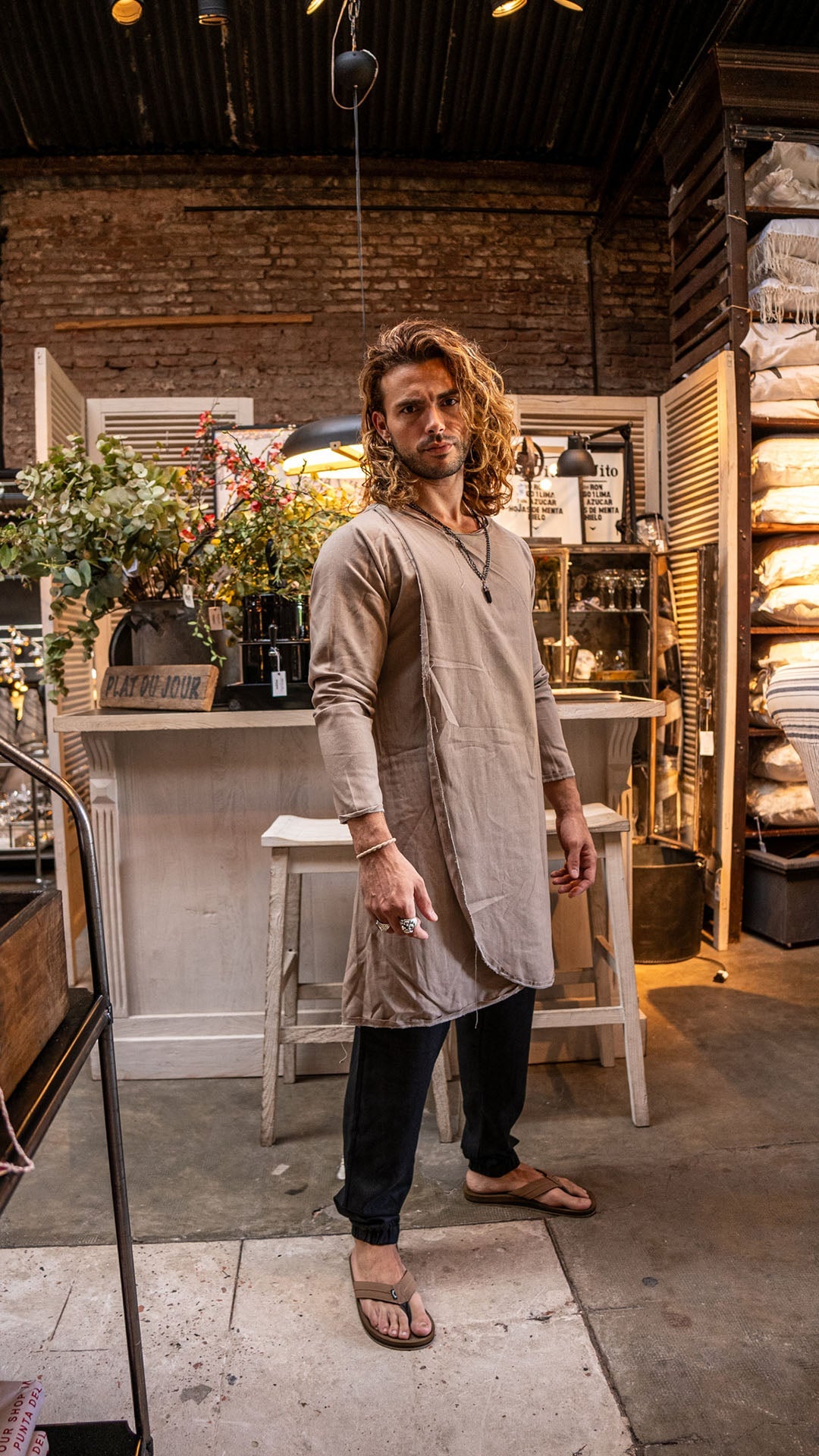 Camisola de Lino · Tostada