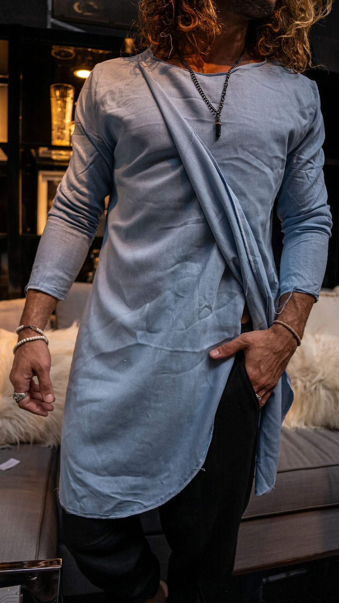 Camisola de Lino · Sky