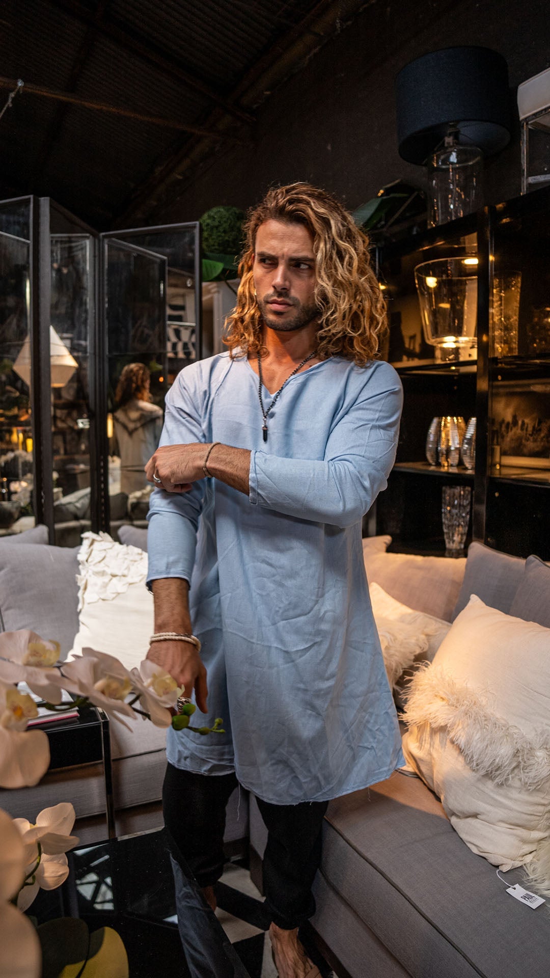 Camisola de Lino · Sky