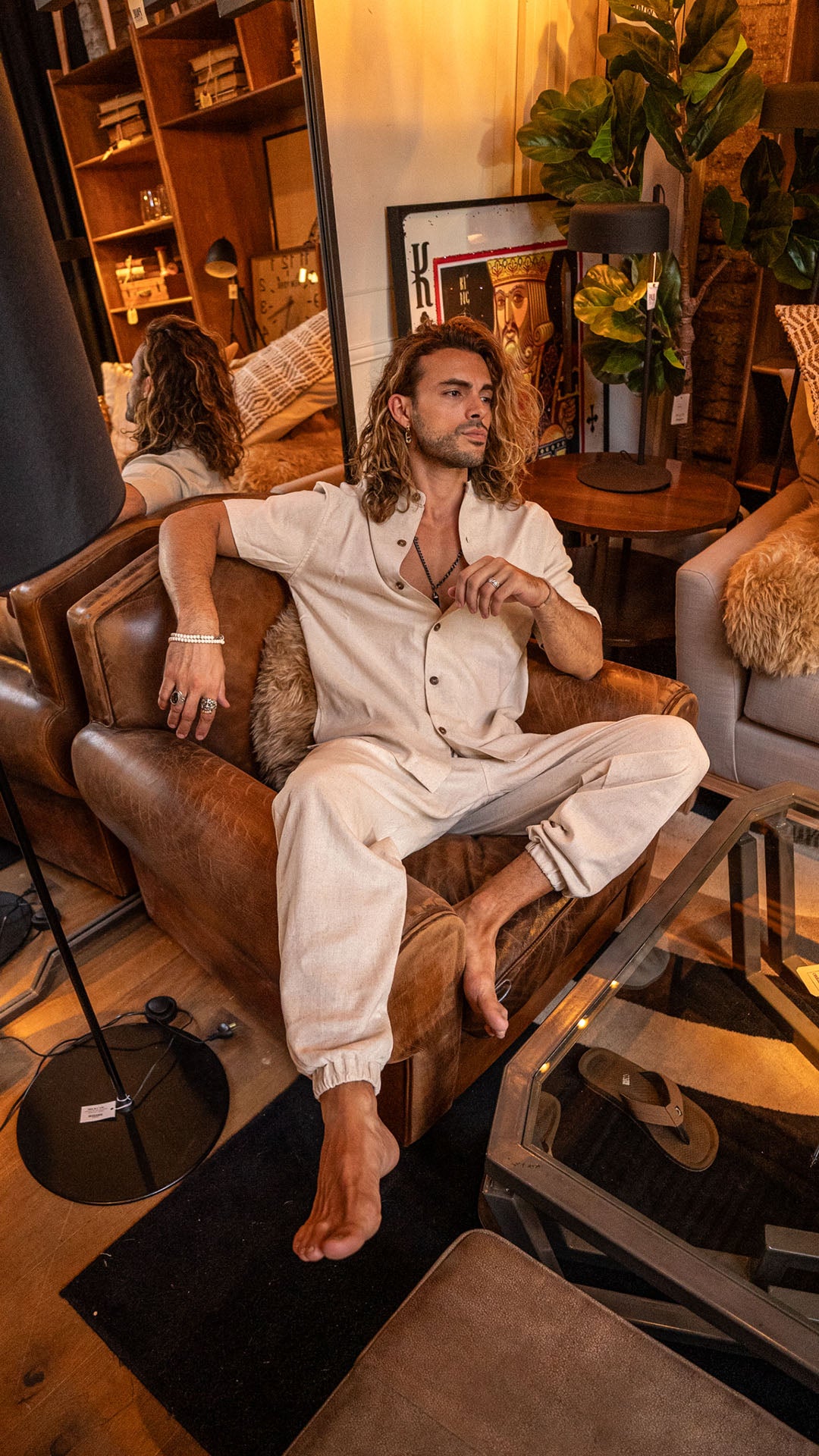 Camisa Cuello Mao · cream