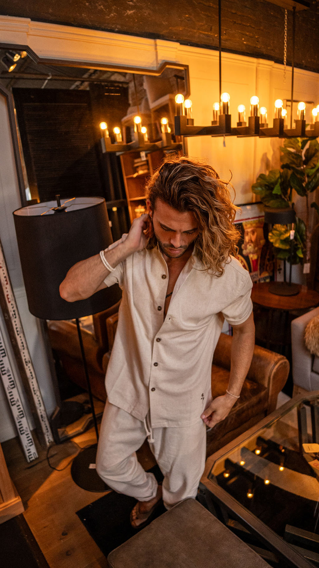 Camisa Cuello Mao · cream