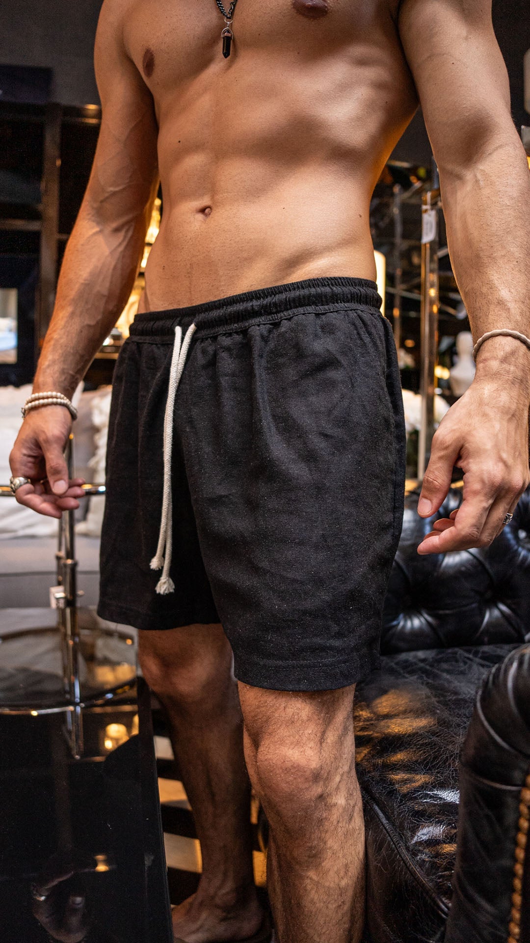 Short de Lino · Black