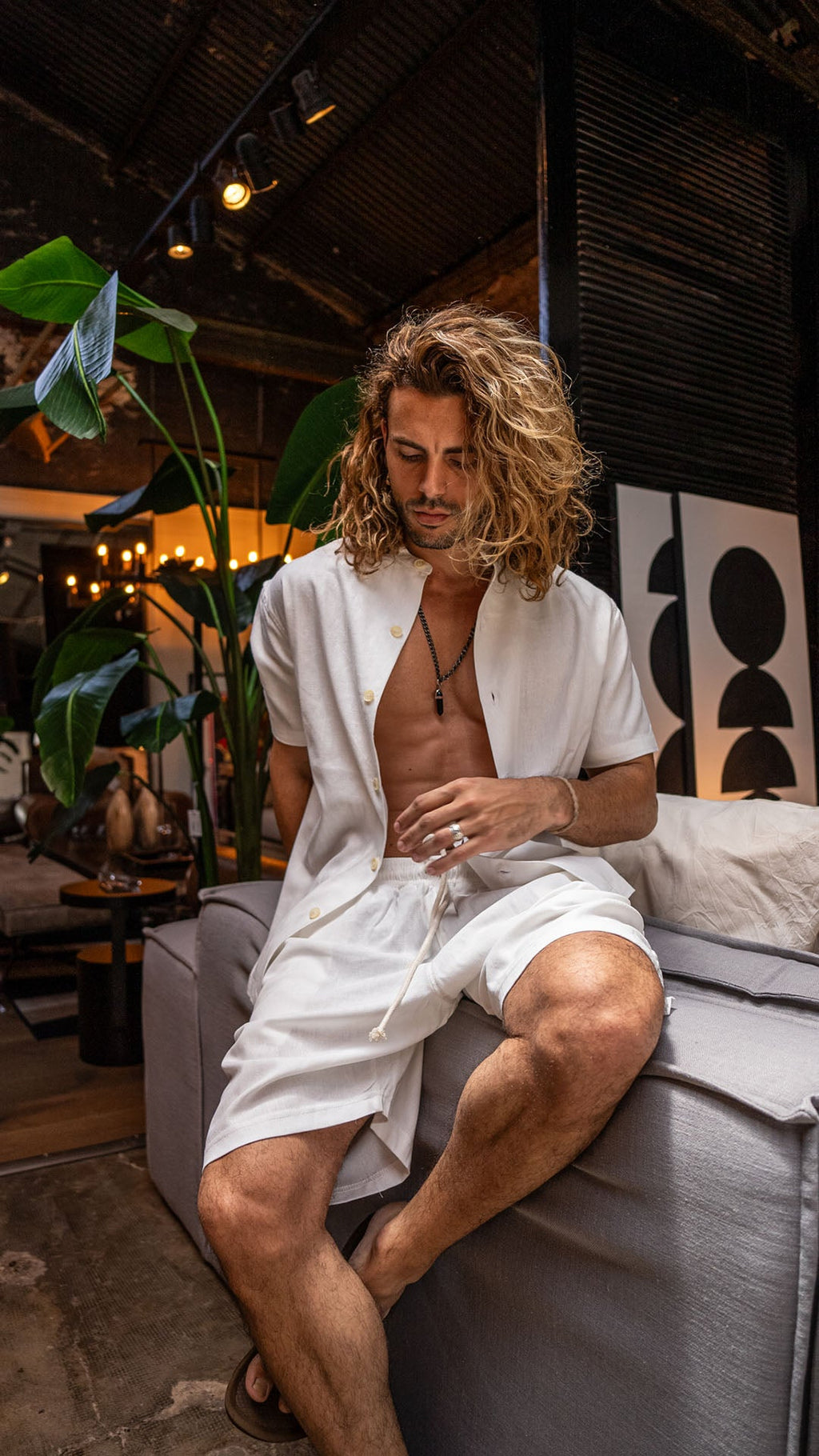Camisa Cuello Mao · White
